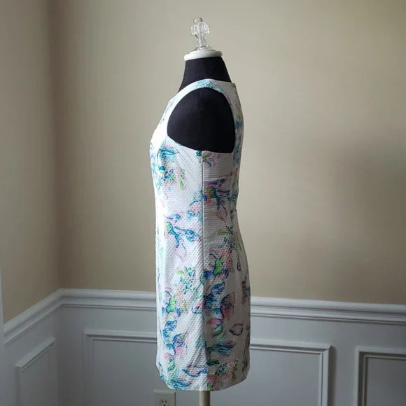 Lilly PULITZER Rare iridescent white blue Size 4 Fitted Dress EUC - Picture 4 of 8